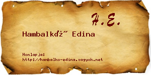 Hambalkó Edina névjegykártya